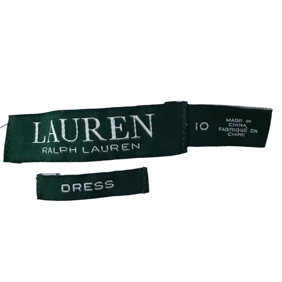 Ralph Lauren dress sz 10 sleeveless midi blue white artisan print classy elegant - Picture 5 of 11